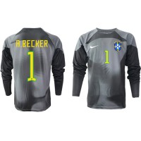 Koszulka piłkarska Brazylia Alisson Becker #1 Bramkarska Strój Domowy MŚ 2022 tanio Długi Rękaw